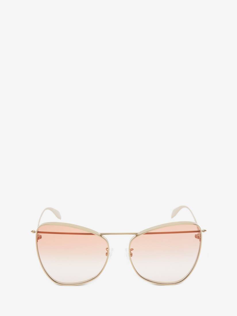 Gafas De Sol Alexander McQueen Piercing Butterfly Mujer - Dorados - Mexico 248-UBYHIA